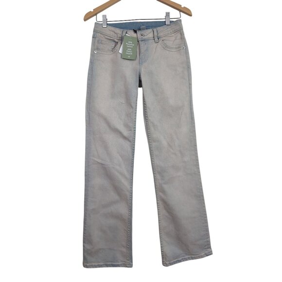 H&M Divided Flared Jeans Womens 2 Blue Light Wash Low Rise 5 Pocket Casual - Picture 2 of 14